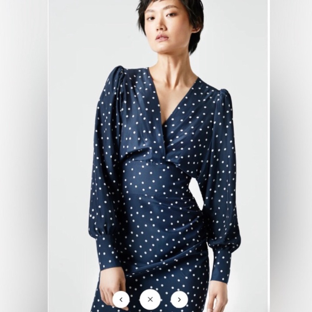 NWT Smythe polka dot dress navy